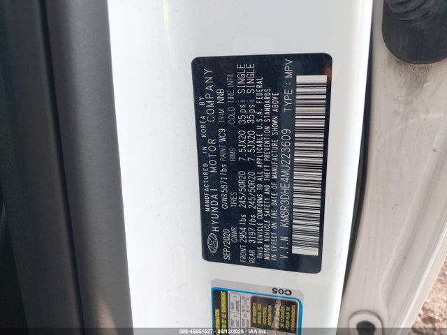 2021 Hyundai Palisade Sel მანქანა იყიდება აუქციონზე, vin: KM8R3DHE4MU223609, აუქციონის ნომერი: 45851527