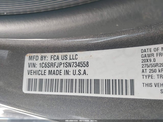 1C6SRFJP1SN734558 RAM 1500 Laramie 4x4 5&#039;7 Box