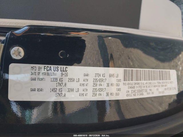 45851610 :رقم المزاد ، 2C4RC1BG8HR571381 vin ، 2017 Chrysler Pacifica Touring-l مزاد بيع