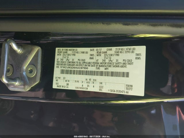 Aukcja sprzedaży 2017 Ford Escape Se, vin: 1FMCU9GD6HUC97550, numer aukcji: 45851643