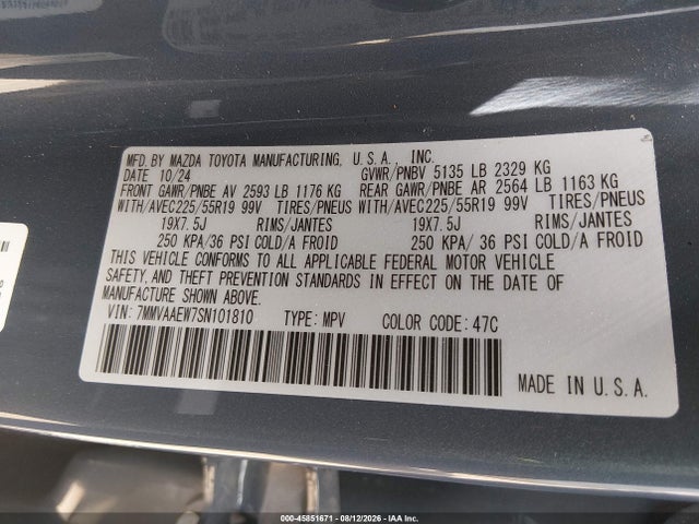 Auction sale of the 2025 Mazda Cx-50 Hybrid Premium Plus Package, vin: 7MMVAAEW7SN101810, lot number: 45851671