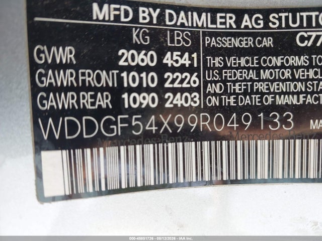Aukcja sprzedaży 2009 Mercedes-benz C 300 Luxury/sport, vin: WDDGF54X99R049133, numer aukcji: 45851726