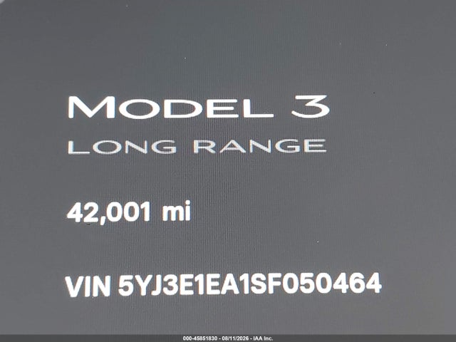 5YJ3E1EA1SF050464 Tesla MODEL 3
