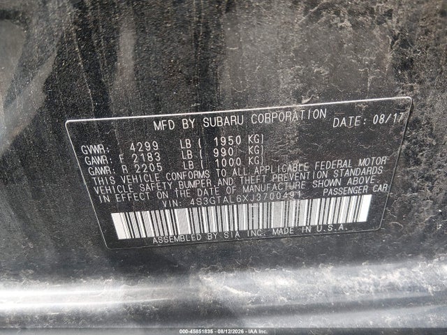 4S3GTAL6XJ3700491 Subaru Impreza 2.0i Sport