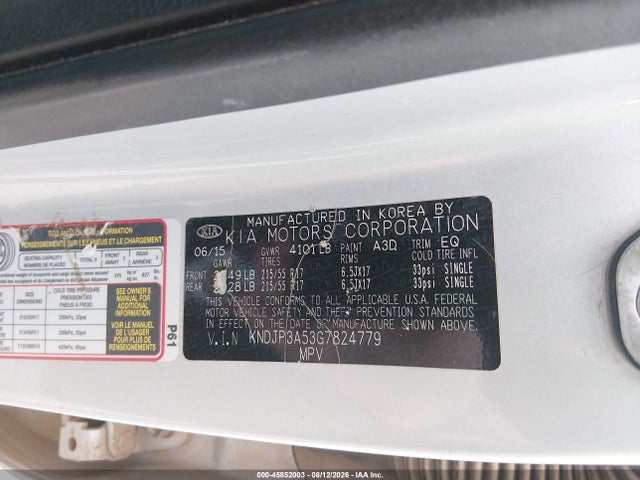 KIA SOUL + 2016 KNDJP3A53G7824779 Image 9