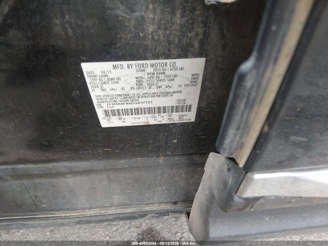 45852084 :رقم المزاد ، 1FM5K8F84DGA37721 vin ، 2013 Ford Explorer Limited مزاد بيع