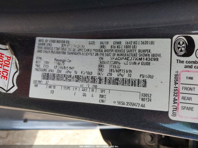 3FADP4EJ7KM143698 Ford FIESTA SE