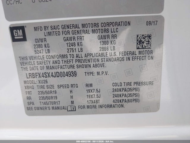 LRBFX4SX4JD004939 Buick Envision Premium Ii