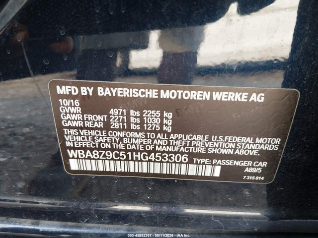 Aukcja sprzedaży 2017 Bmw 330i Gran Turismo Xdrive, vin: WBA8Z9C51HG453306, numer aukcji: 45852267