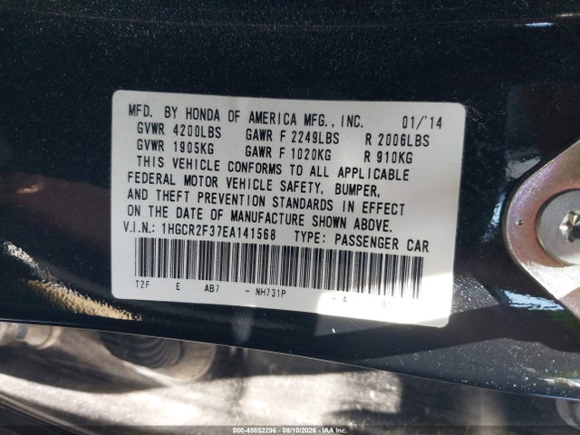 Honda ACCORD LX 2014 1HGCR2F37EA141568 Image 9