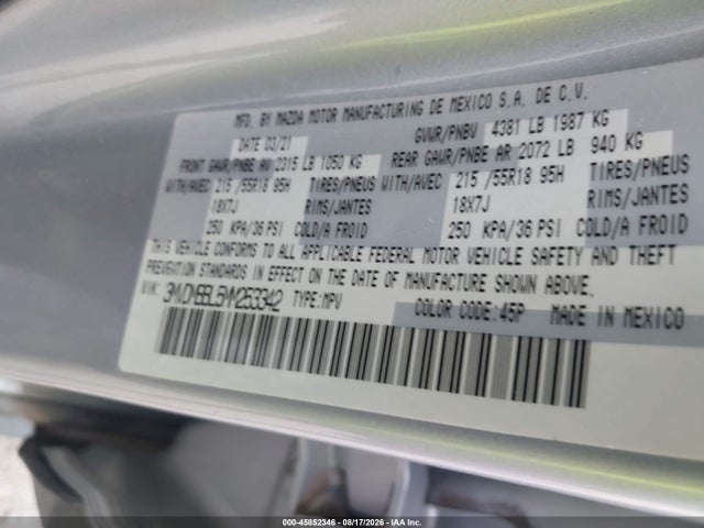 Продаж на аукціоні авто 2021 Mazda Cx-30 Select, vin: 3MVDMBBL5MM253342, номер лоту: 45852346