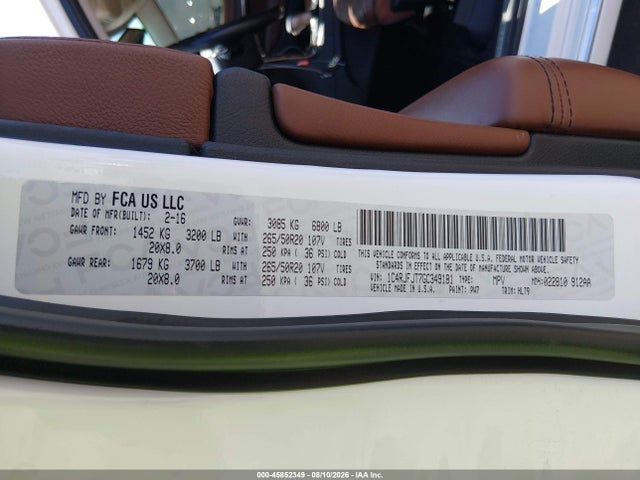 Jeep Grand Cherokee Summit 2016 1C4RJFJT7GC349181 Image 9