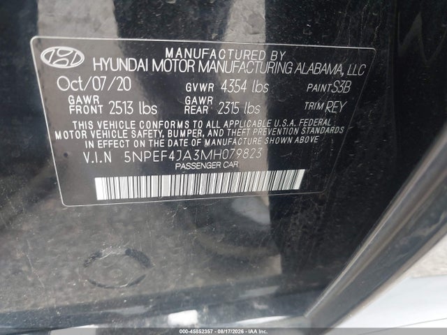 Hyundai SONATA SEL 2021 5NPEF4JA3MH079823 Image 9