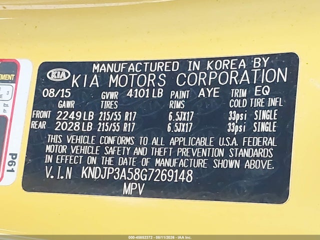 KIA SOUL + 2016 KNDJP3A58G7269148 Image 9
