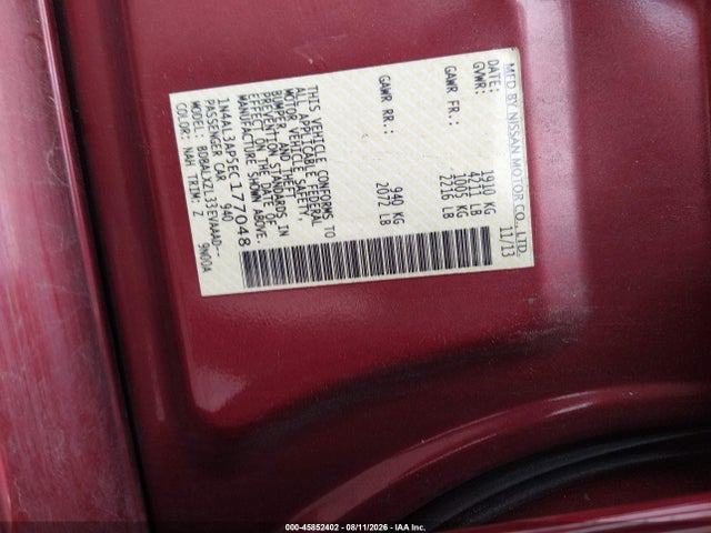 Nissan Altima 2.5 Sl 2014 1N4AL3AP5EC177048 Image 9