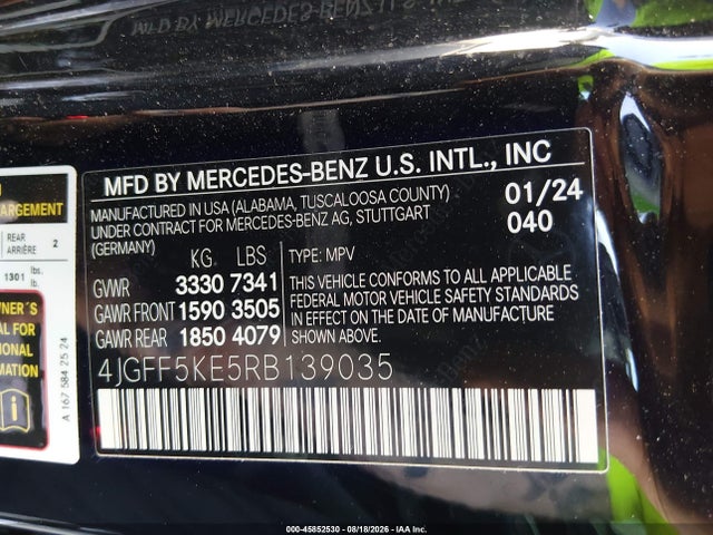 4JGFF5KE5RB139035 Mercedes-Benz Gls 450 4matic