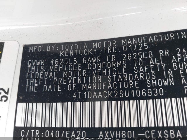 4T1DAACK2SU106930 Toyota CAMRY SE