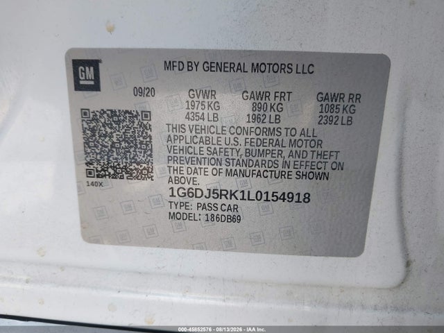 Продажа на аукционе авто 2020 Cadillac Ct4 Luxury, vin: 1G6DJ5RK1L0154918, номер лота: 45852576