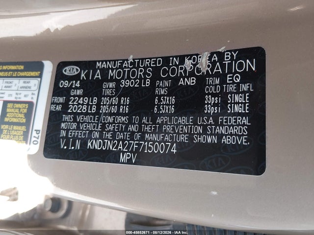KIA Soul 2015 KNDJN2A27F7150074 Image 9
