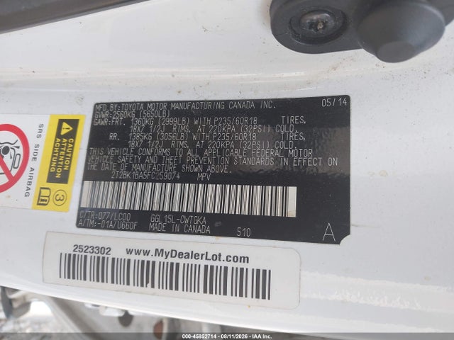 Продаж на аукціоні авто 2015 Lexus Rx 350, vin: 2T2BK1BA5FC259074, номер лоту: 45852714