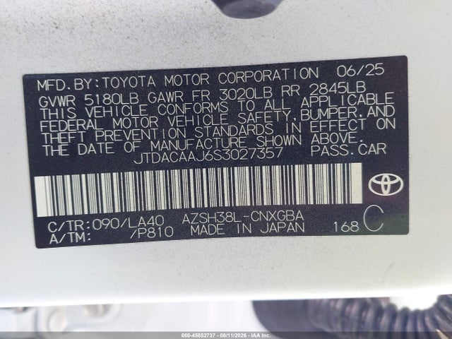 Aukcja sprzedaży 2025 Toyota Crown Signia Limited, vin: JTDACAAJ6S3027357, numer aukcji: 45852737