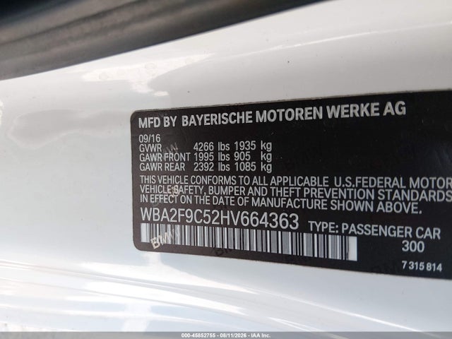 WBA2F9C52HV664363 BMW 230I