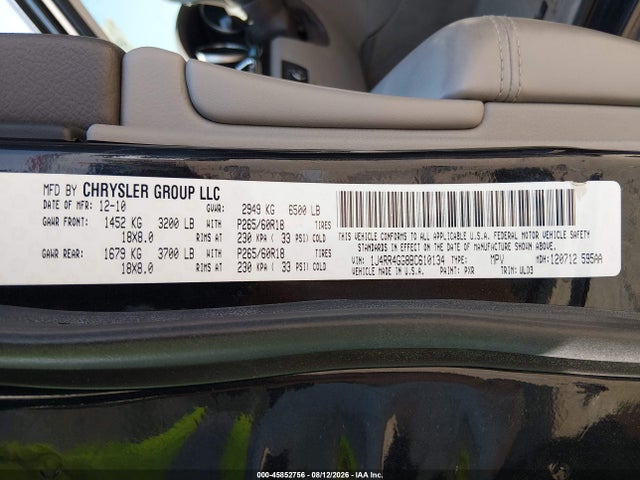 Aukcja sprzedaży 2011 Jeep Grand Cherokee Laredo, vin: 1J4RR4GG8BC610134, numer aukcji: 45852756