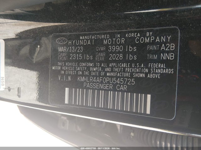 2023 Hyundai Elantra N Line მანქანა იყიდება აუქციონზე, vin: KMHLR4AF0PU545725, აუქციონის ნომერი: 45852759
