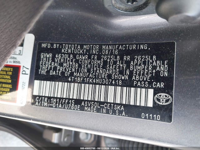 4T1BF1FK4HU307418 Toyota CAMRY SE