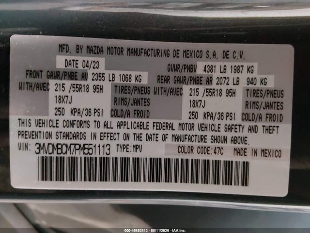 Aukcja sprzedaży 2023 Mazda Cx-30 2.5 S Carbon Edition, vin: 3MVDMBCM7PM551113, numer aukcji: 45852813