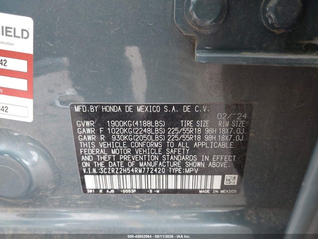 Продажа на аукционе авто 2024 Honda Hr-v Awd Sport/awd Sport W/o Bsi, vin: 3CZRZ2H54RM772420, номер лота: 45852964