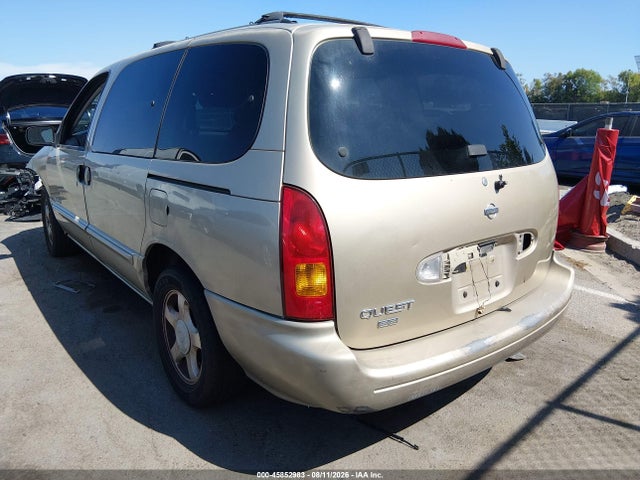 1999 Nissan Quest Gle/gxe/se მანქანა იყიდება აუქციონზე, vin: 4N2XN11T2XD828419, აუქციონის ნომერი: 45852983