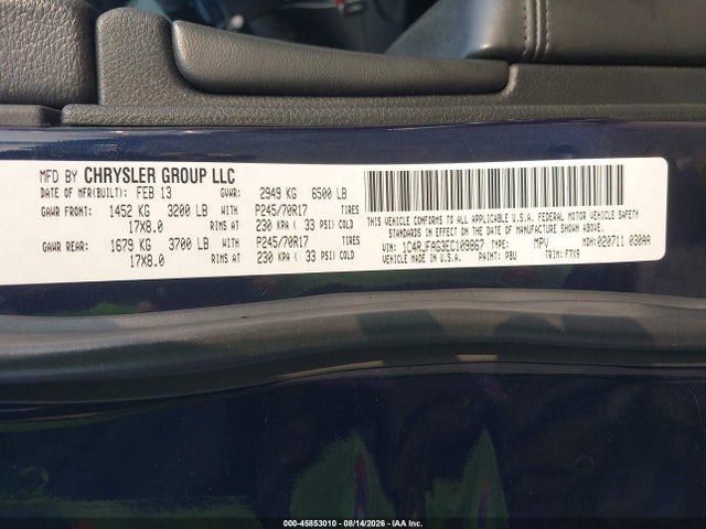 45853010 :رقم المزاد ، 1C4RJFAG3EC109867 vin ، 2014 Jeep Grand Cherokee Laredo مزاد بيع