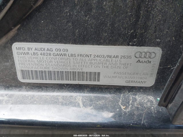 Aukcja sprzedaży 2010 Audi A4 2.0t Premium, vin: WAUHFAFL9AN019804, numer aukcji: 45853030