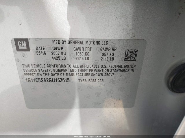 1G11C5SA2GU163615 Chevrolet Malibu Limited Lt