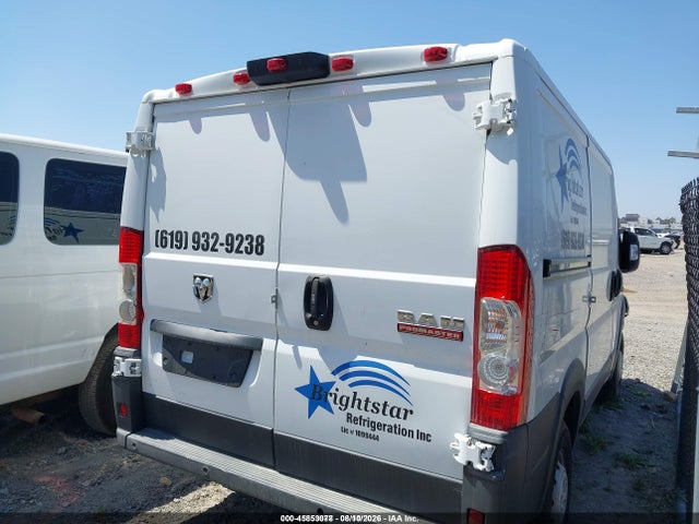 45853078 :رقم المزاد ، 3C6TRVNGXKE532136 vin ، 2019 Ram Promaster 1500 Low Roof 118 Wb مزاد بيع