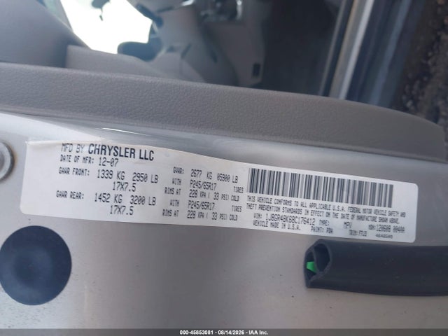 45853081 :رقم المزاد ، 1J8GR48K68C176412 vin ، 2008 Jeep Grand Cherokee Laredo مزاد بيع