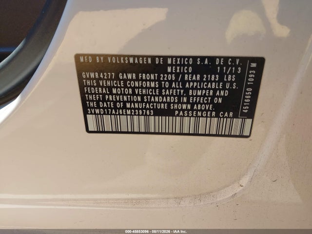 3VWD17AJ6EM239763 Volkswagen Jetta 1.8t Se