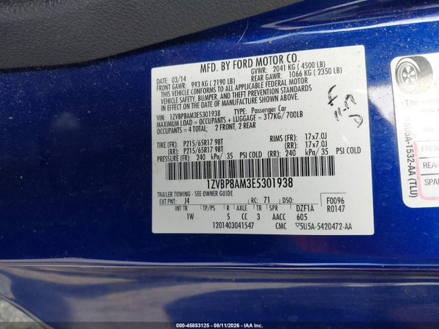 Ford Mustang V6 2014 1ZVBP8AM3E5301938 Image 9
