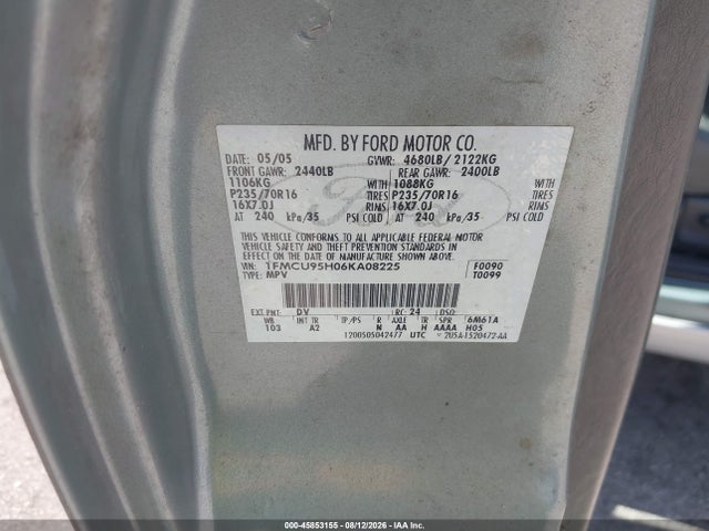 Aukcja sprzedaży 2006 Ford Escape Hybrid, vin: 1FMCU95H06KA08225, numer aukcji: 45853155