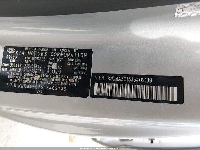 Продаж на аукціоні авто 2018 Kia Sedona L, vin: KNDMA5C15J6409139, номер лоту: 45853170