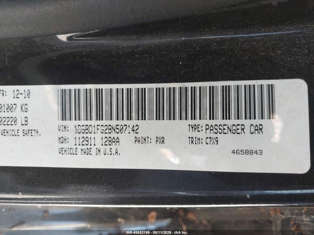 Продажа на аукционе авто 2011 Dodge Avenger Mainstreet, vin: 1B3BD1FG2BN507142, номер лота: 45853199