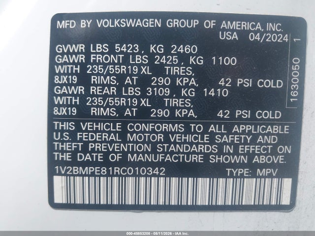 1V2BMPE81RC010342 Volkswagen Id.4 Standard