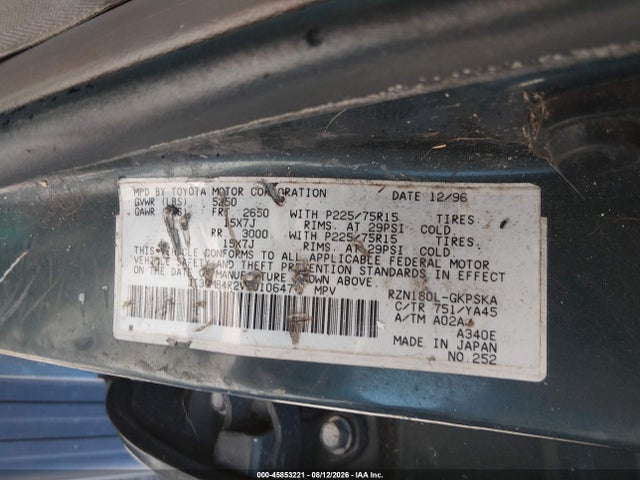 Продажа на аукционе авто 1997 Toyota 4runner, vin: JT3GM84R2V0010647, номер лота: 45853221