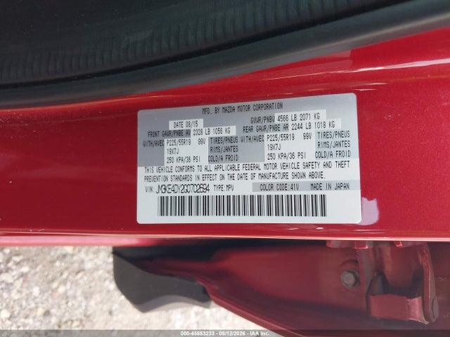 Aukcja sprzedaży 2016 Mazda Cx-5 Grand Touring, vin: JM3KE4DY2G0702694, numer aukcji: 45853233