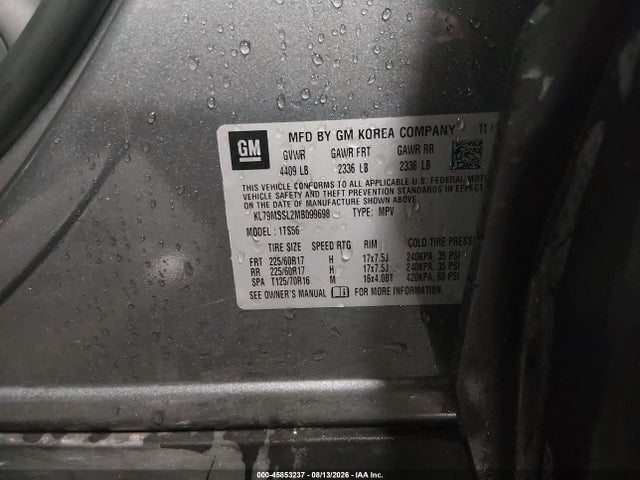 Продаж на аукціоні авто 2021 Chevrolet Trailblazer Awd Activ, vin: KL79MSSL2MB099698, номер лоту: 45853237