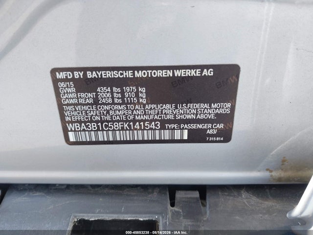 BMW 320i 2015 WBA3B1C58FK141543 Image 9