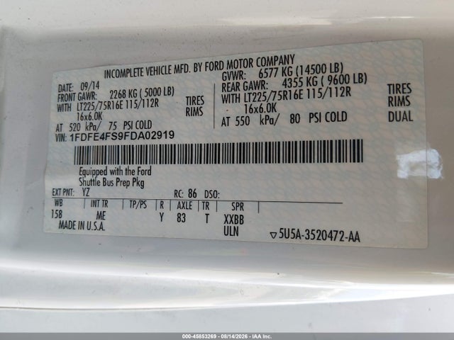 Ford E-450 Cutaway 2015 1FDFE4FS9FDA02919 Image 8