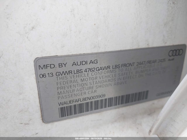 Продажа на аукционе авто 2014 Audi A4 2.0t Premium, vin: WAUEFAFL8EN003909, номер лота: 45853284