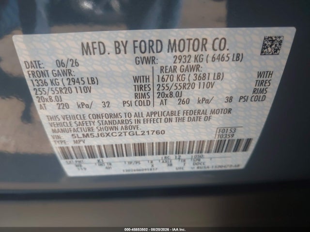 Lincoln Aviator Premiere 2026 5LM5J6XC2TGL21760 Image 9